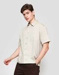 Nevada Plain Bahan Pique Kemeja Lengan Pendek Pria