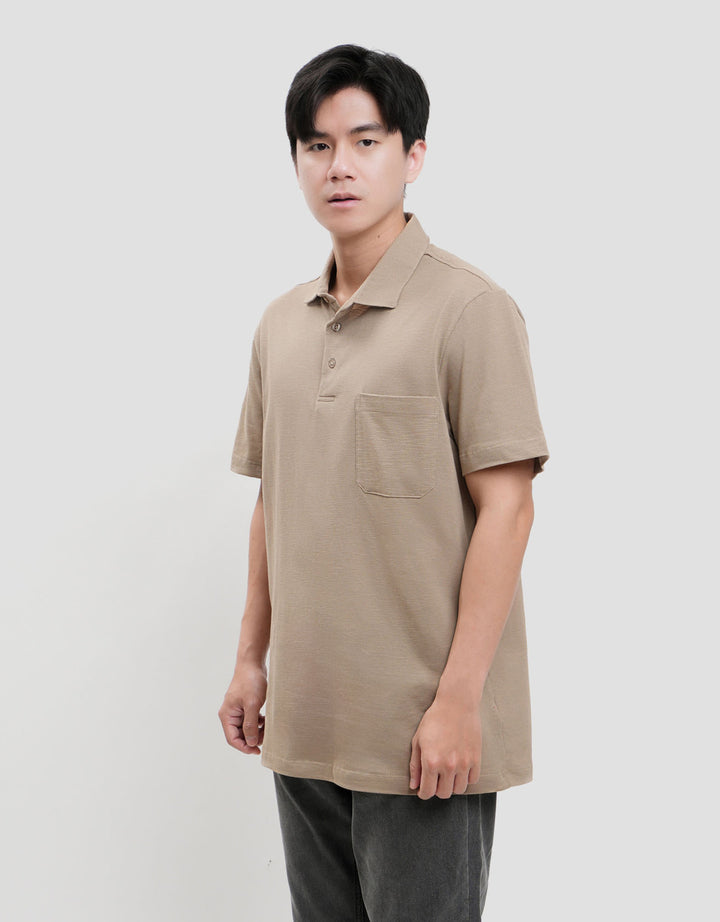 Cole Solid Slub Pocket Kaos Polo Pria