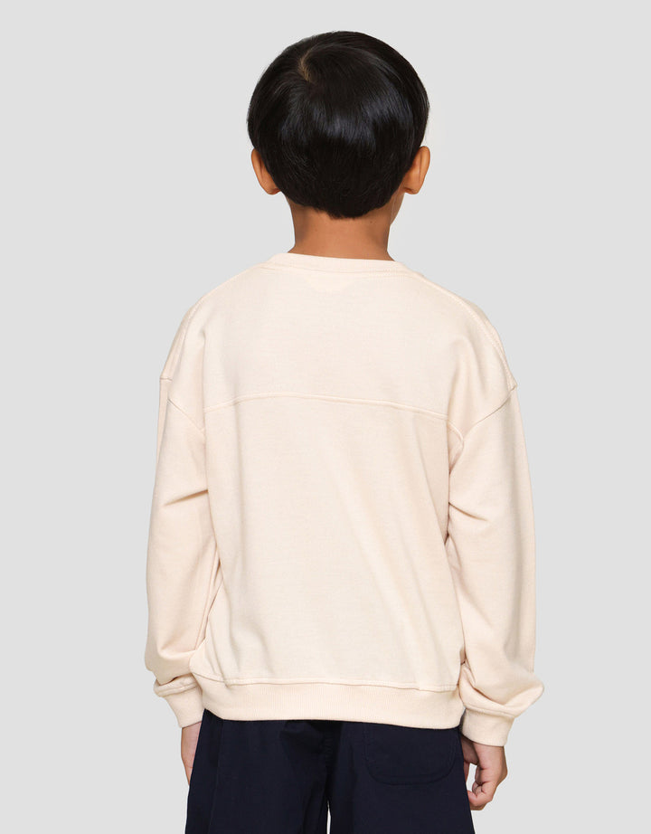 Little M Oversize Cut Sewn Great Crew Sweater Anak Laki-laki