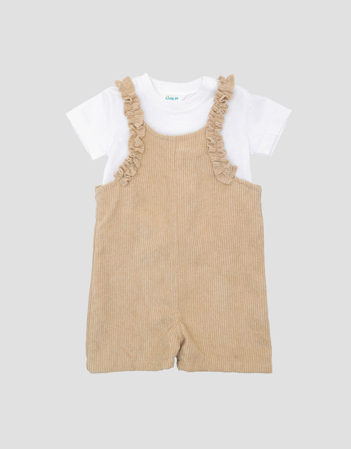 Little M Korduroy Selutut Jumpsuit Overall Bayi