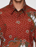 Arjuna Weda Hem Body Fit Sawat Mega Kemeja Batik Pria