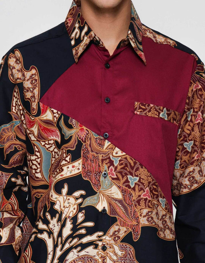 Arjuna Weda Daun Kemeja Batik Pria