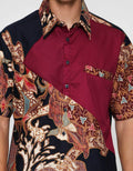 Arjuna Weda Hem Body Fit Daun Kemeja Batik Pria