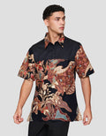 Arjuna Weda Hem Body Fit Bsatik Daun Kemeja Batik Pria