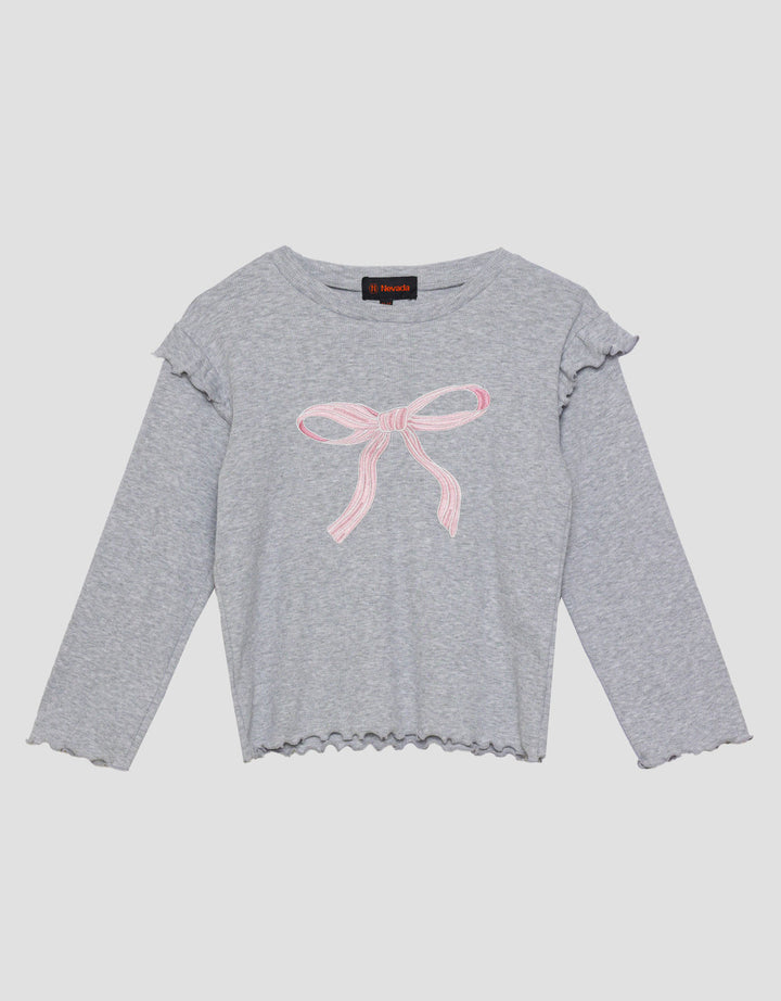 Nevada Rib Bordir Pita Kaos Anak Perempuan