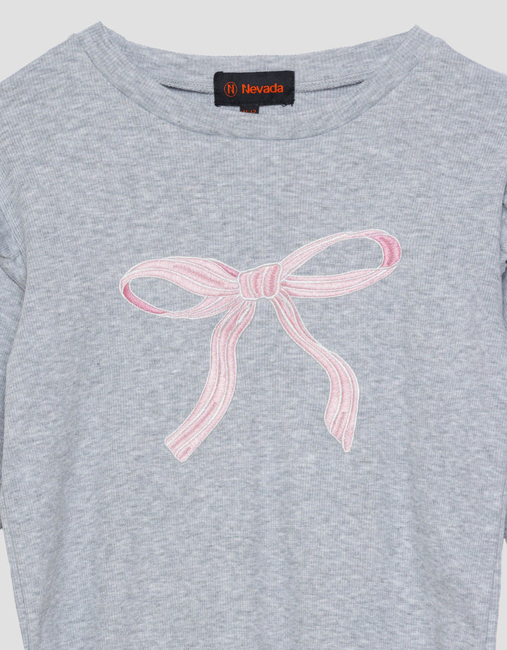 Nevada Rib Bordir Pita Kaos Anak Perempuan