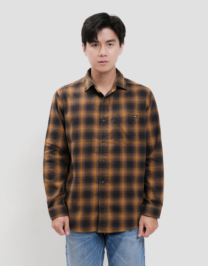 Lois Print Check Kemeja Lengan Panjang Pria