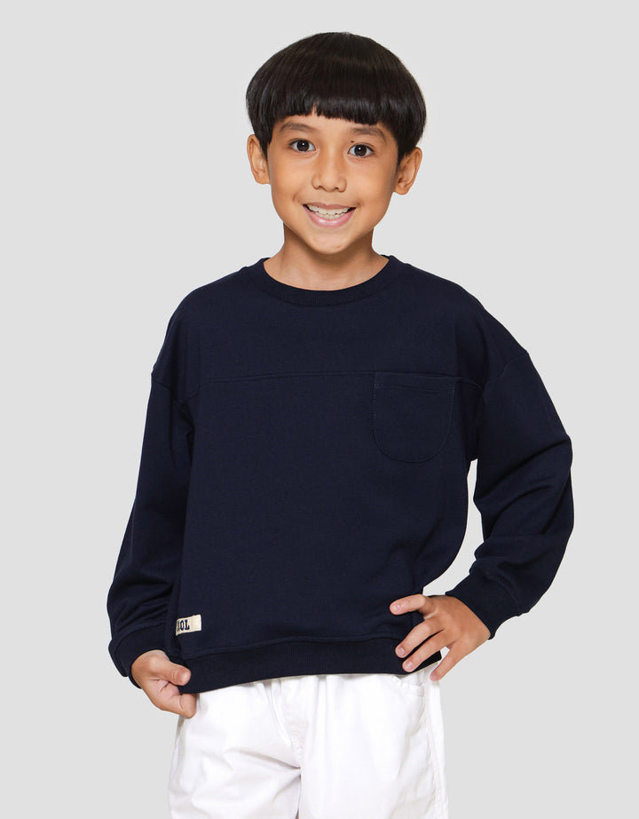 Little M Oversize Cut Sewn Great Crew Sweater Anak Laki-laki