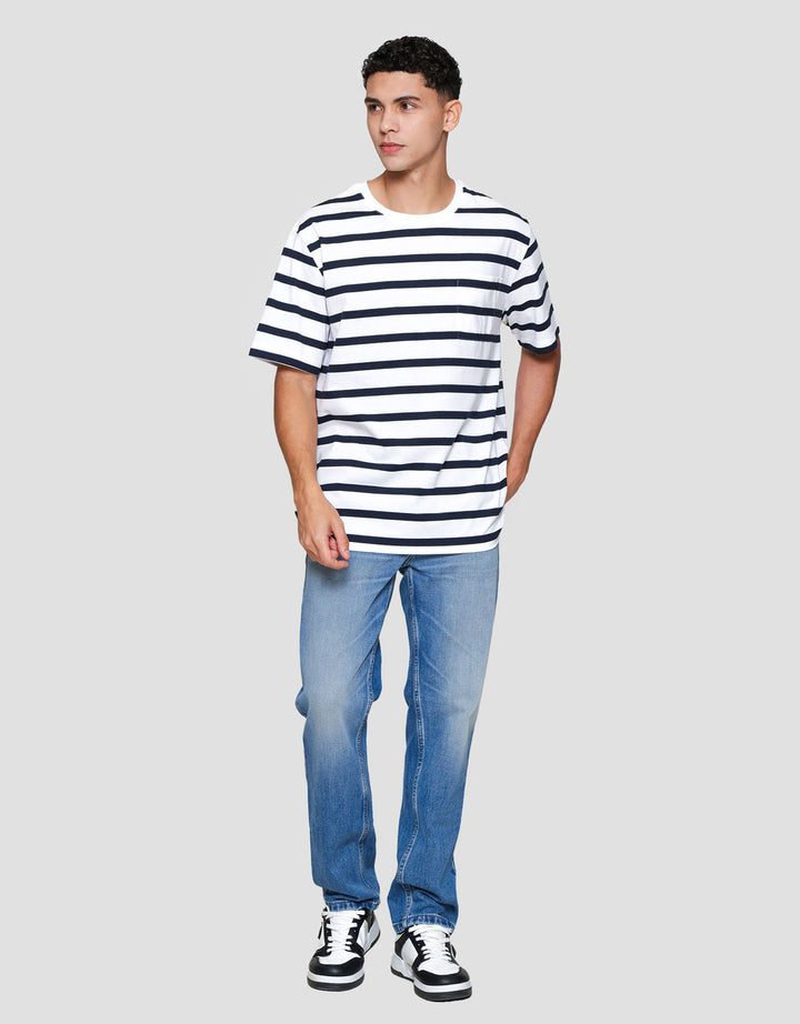 Cole Stripes Jersey Mng Pocket Kaos Pria