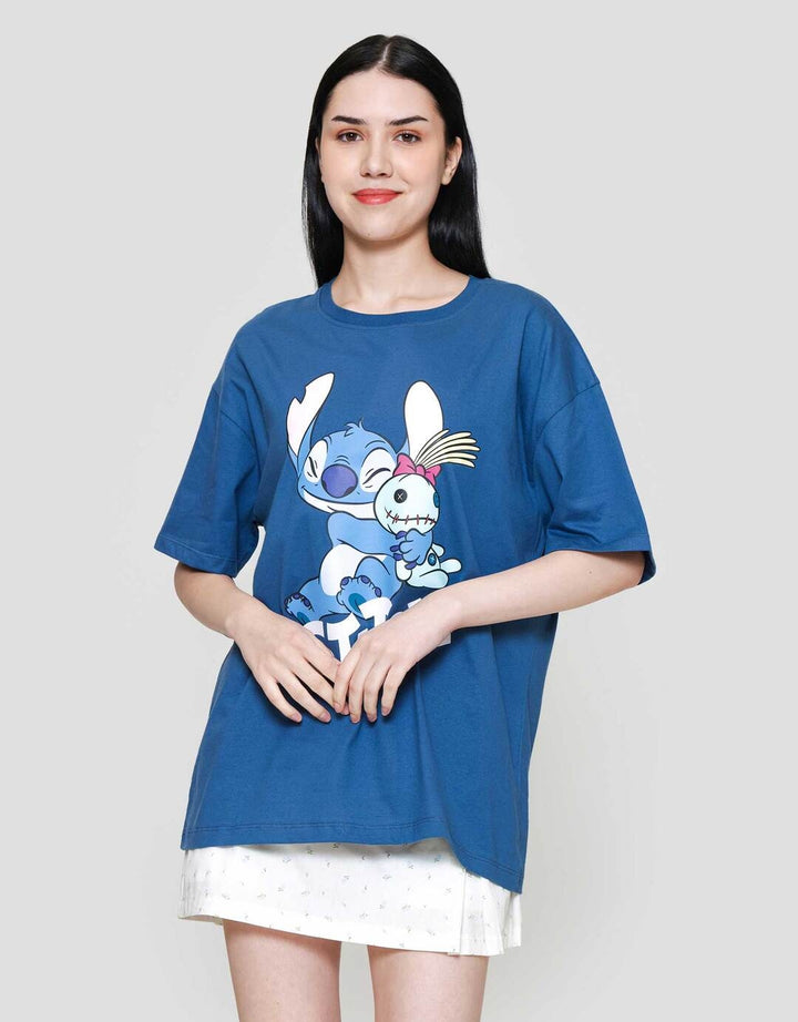 Disney Oversize Print Stitch Kaos Wanita