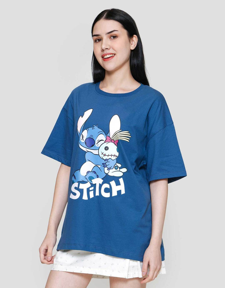 Disney Oversize Print Stitch Kaos Wanita