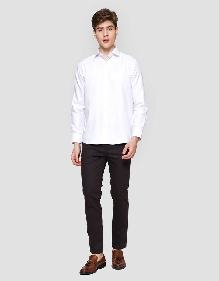 Cole Slim Fit Texture Wafle Kemeja Lengan Panjang Pria