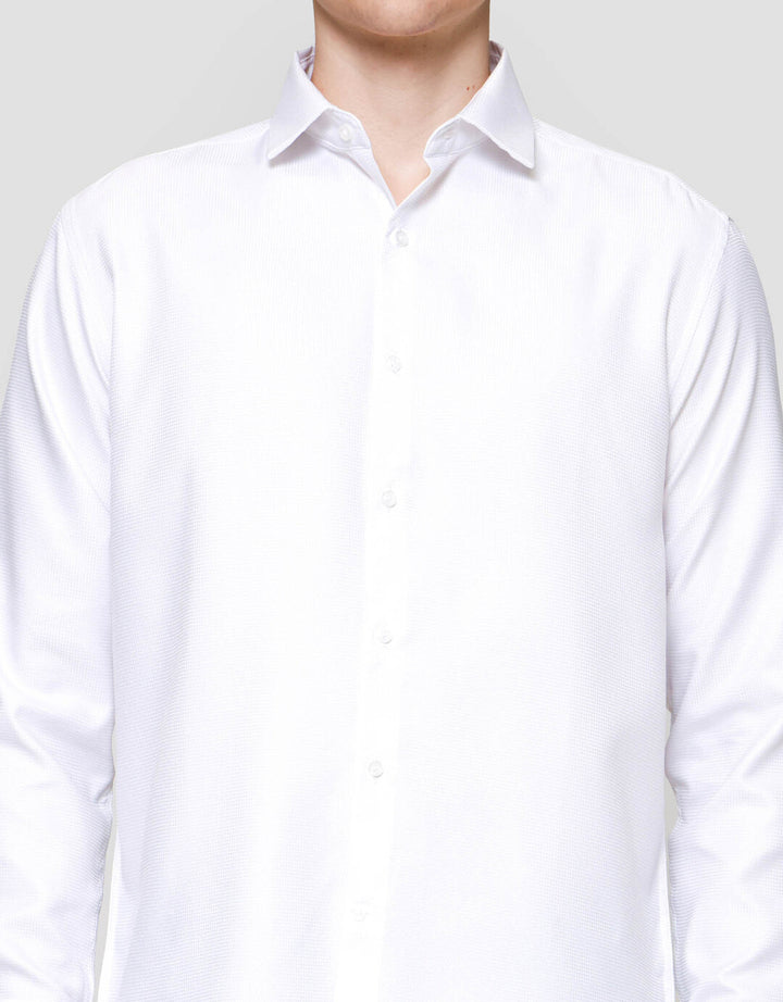 Cole Slim Fit Texture Wafle Kemeja Lengan Panjang Pria