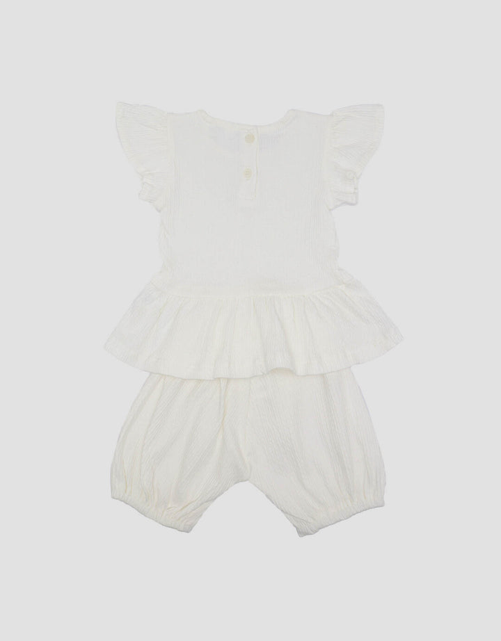 Little M Textured Cringkle Inside Stripe Plain Setelan Anak Bayi