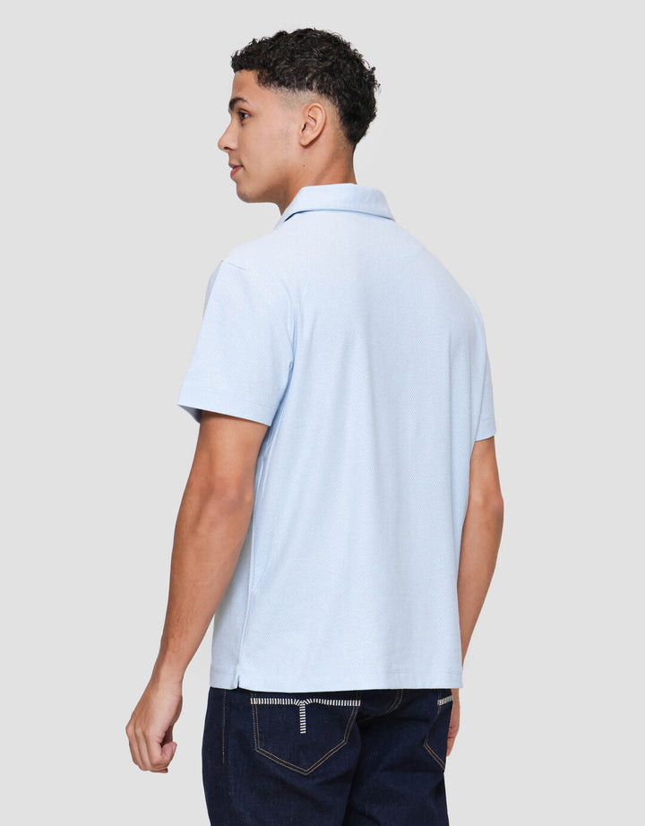 Cole Fancy Solid Popcorn Reverse Kaos Polo Pria