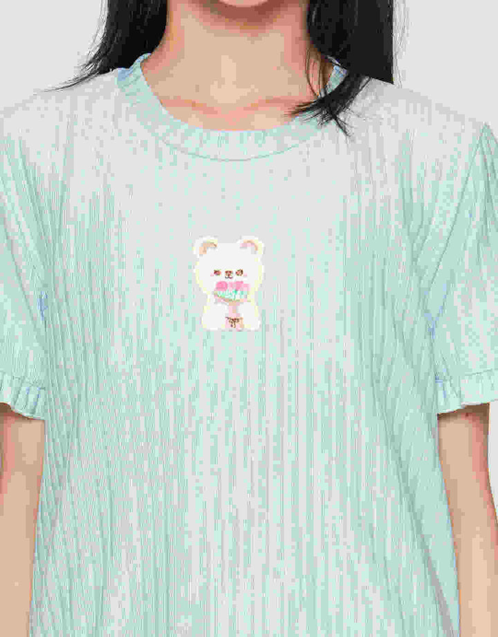 Aero Textur Kaos Lengan Pendek Anak Perempuan