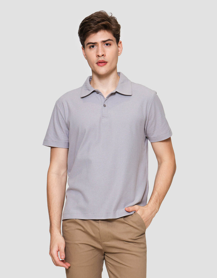 Cole Fancy Solid Popcorn Reverse Kaos Polo Pria