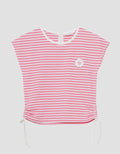 Little M Serut Yd Stripe With Crochet Kaos Anak Perempuan