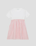 Little M Stripe Combi Rib Dress Anak Perempuan