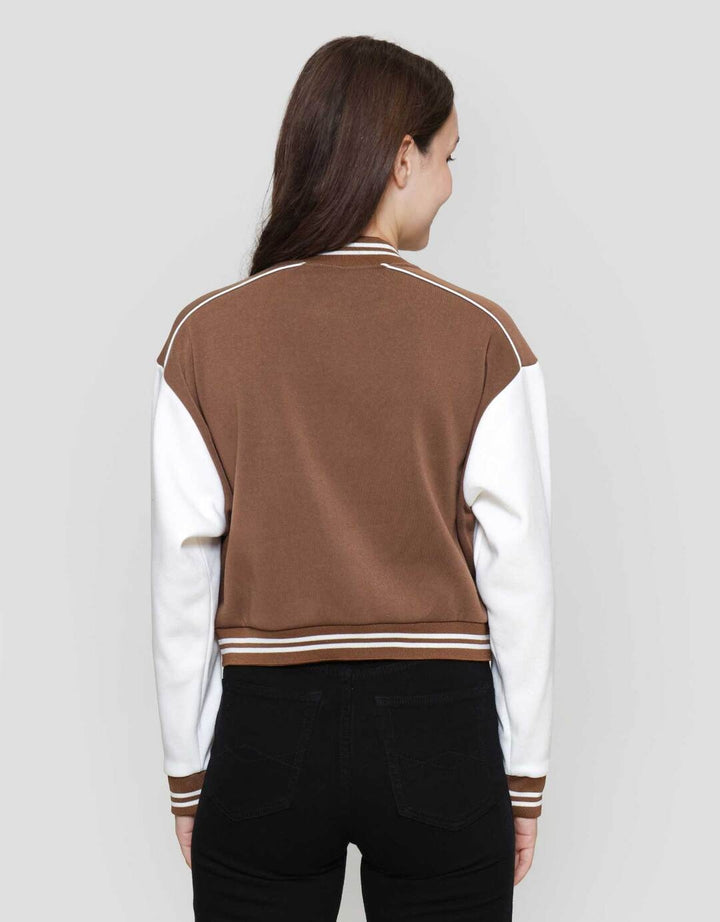 Nevada Boxy Fleece Varsity Jaket Wanita