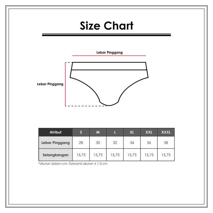 Size Chart_Cole_Pria_Pakaian Dalam & Baju Tidur_Brief