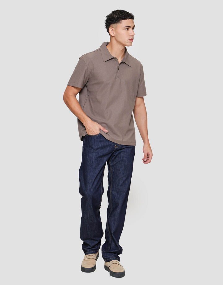 Cole Fancy Solid Popcorn Reverse Kaos Polo Pria