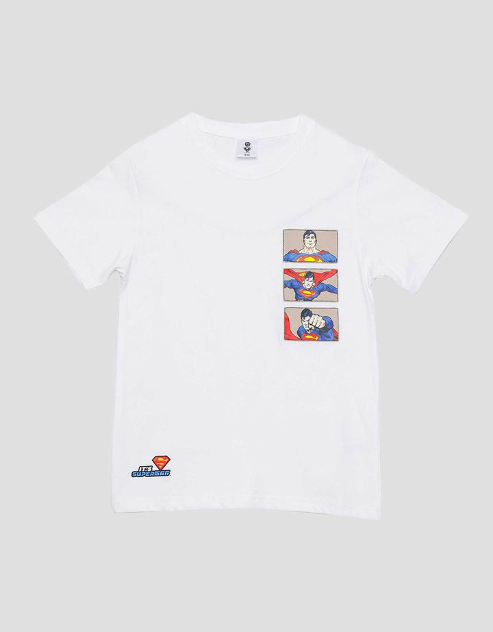 Character Superman Logo Tulisan Kaos Anak Laki-laki