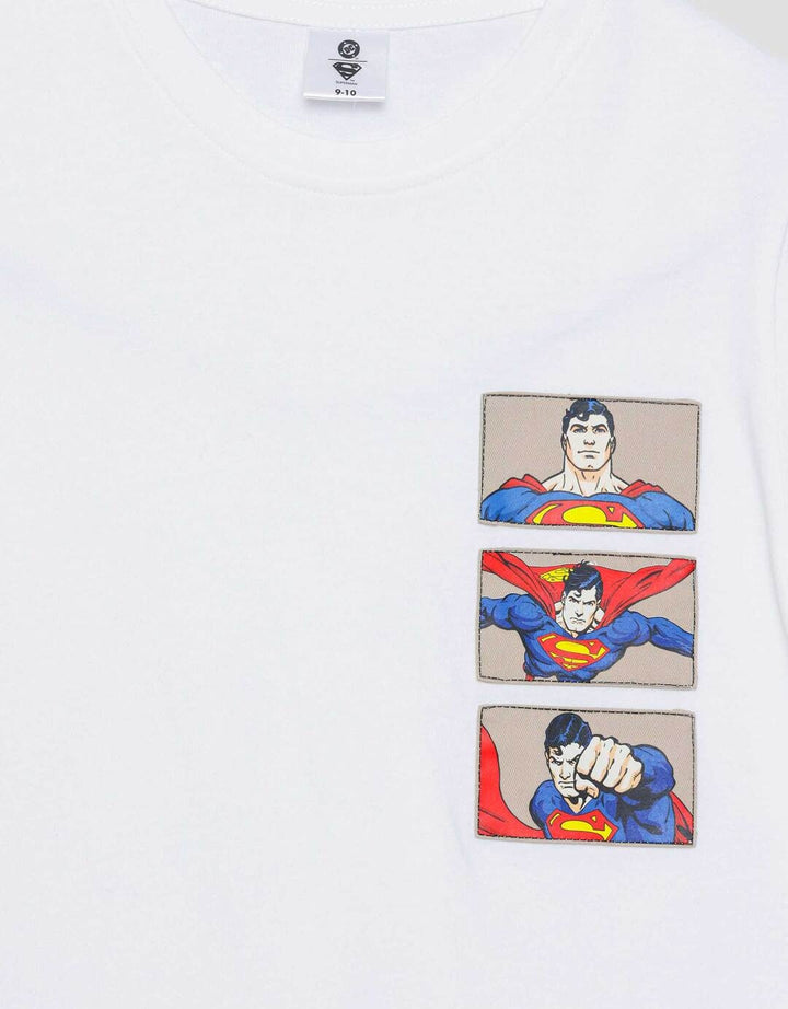 Character Superman Logo Tulisan Kaos Anak Laki-laki