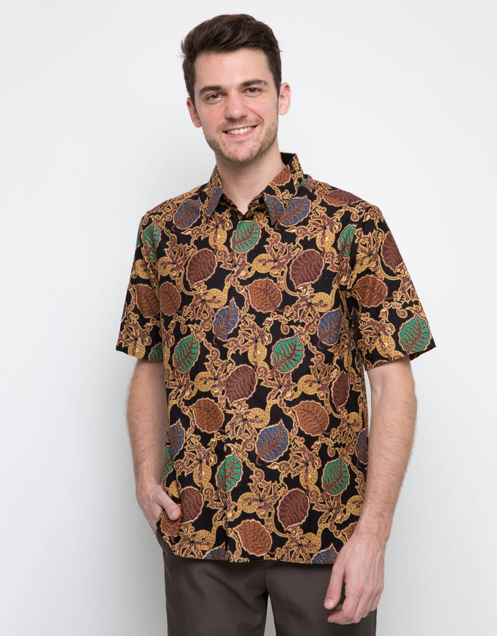 Arjuna Weda Kemeja Batik Daun Warna-Warni
