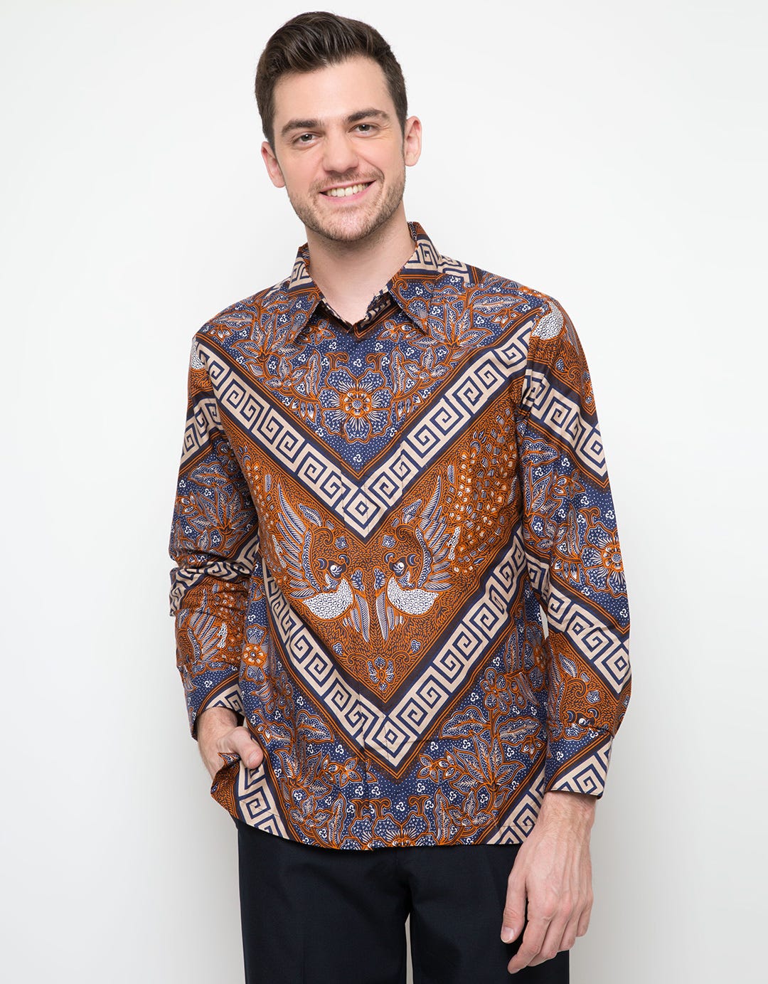 Arjuna Weda Kemeja Batik Border Banji
