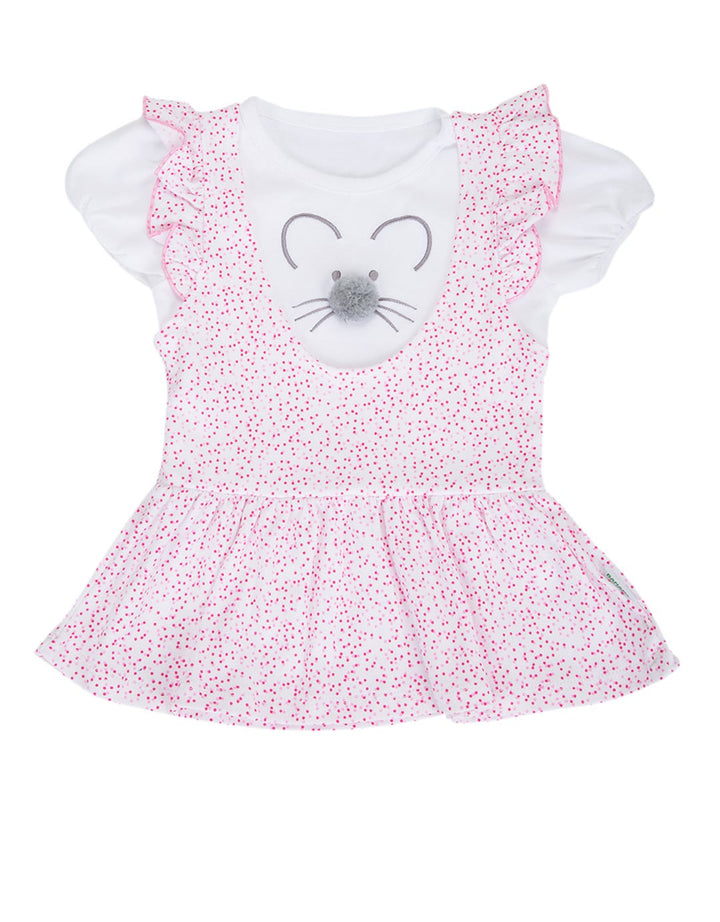 Banana Dress Mini Two Dot Fuchia Mouse