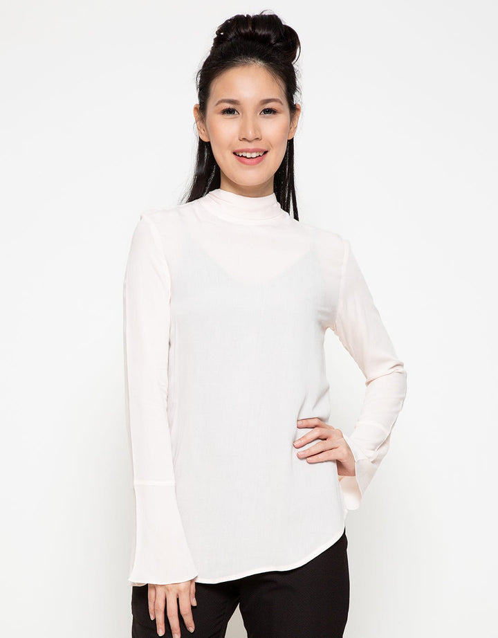 Cardinal Femme Long Sleeve Blouse Bow Neck Detail
