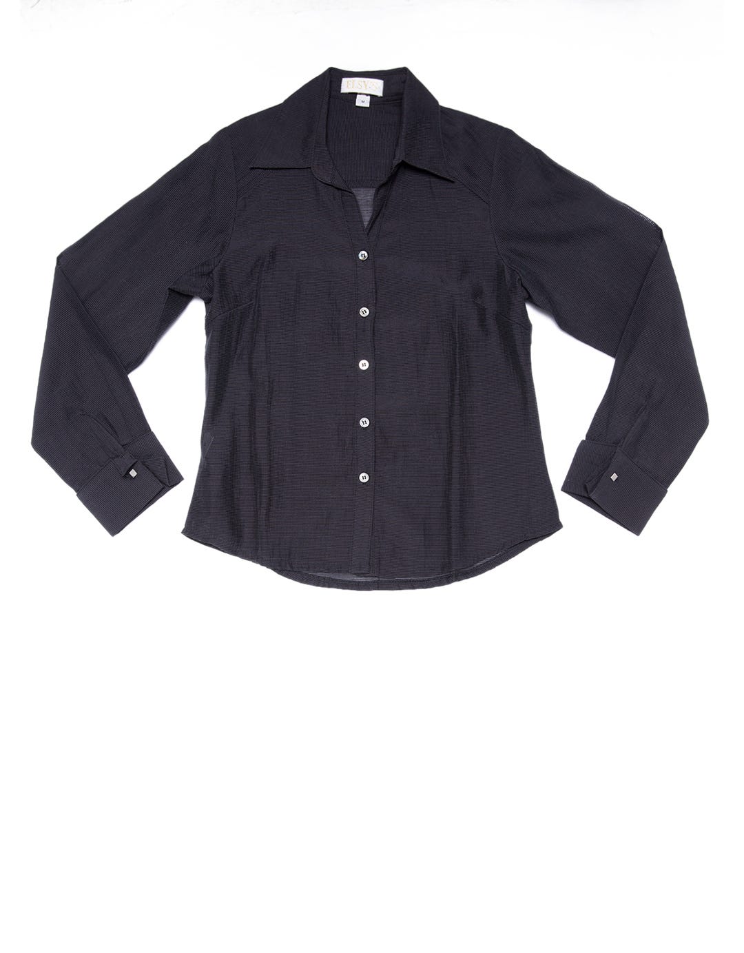 ELSY'S Women's Long Sleeve Shirt Textured Stripes