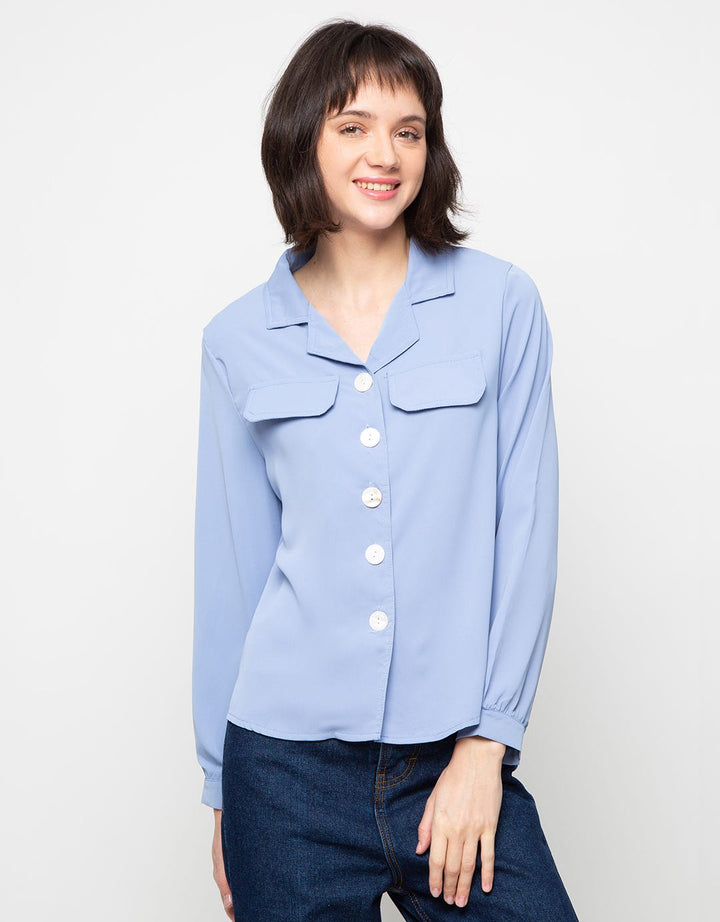 MKY Clothing Square Gold Button Blouse