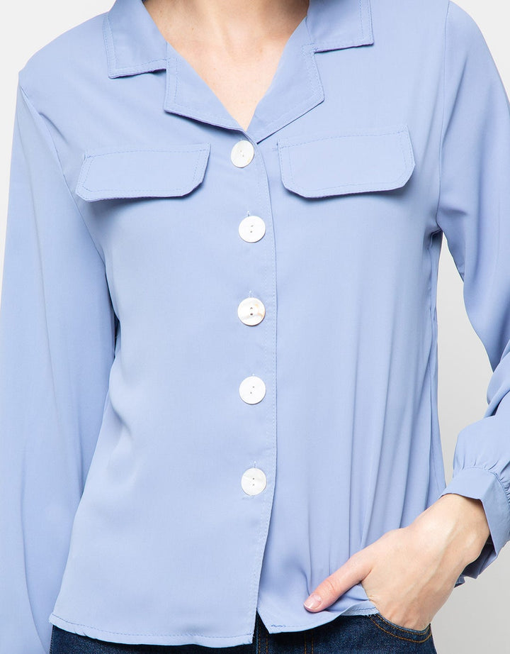 MKY Clothing Square Gold Button Blouse