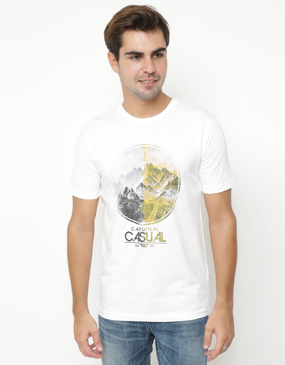 Cardinal Casual T-shirt Print Mountains Picture