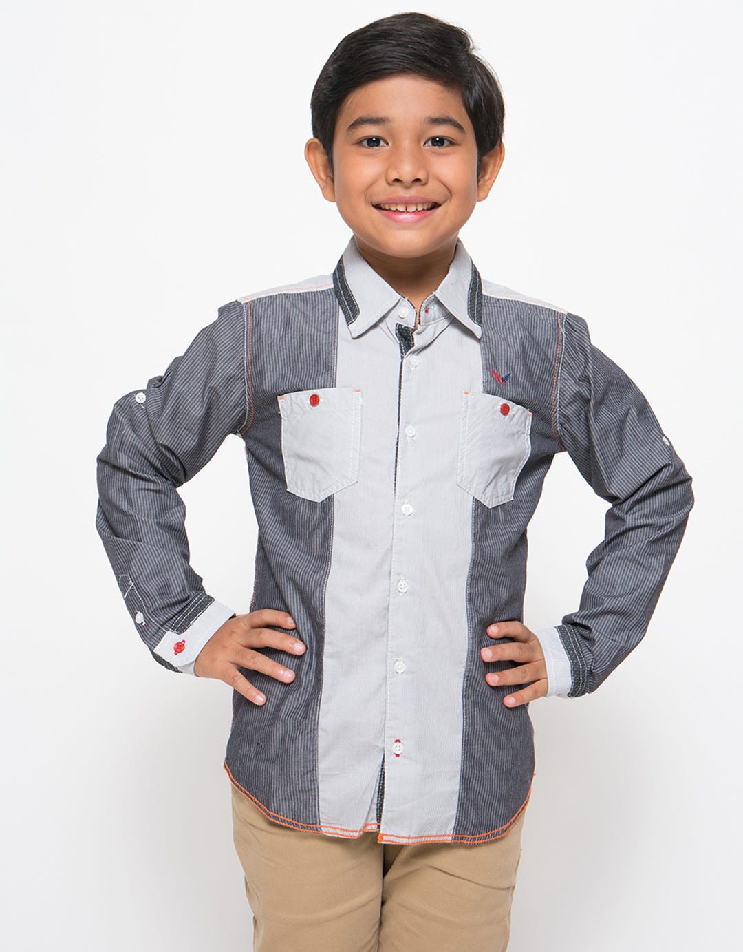 Cardinal Kids Boy Vertical Stripe Kids Combo Shirt