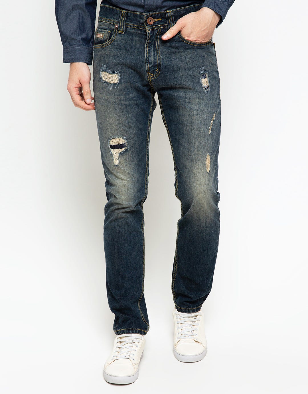 Lois Pants Denim Slim Co Ripped
