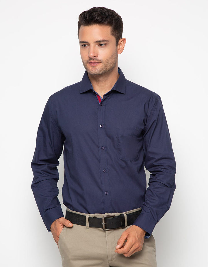 Edition Men Long Sleeve Essential Solid Woven Shirt