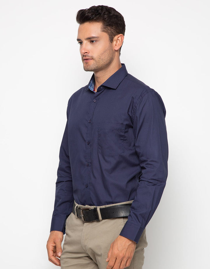 Edition Men Long Sleeve Essential Solid Woven Shirt