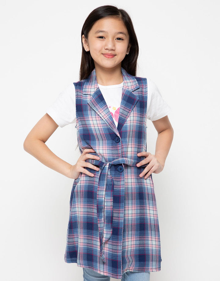 Exit Girls Blus Panjang Checkers