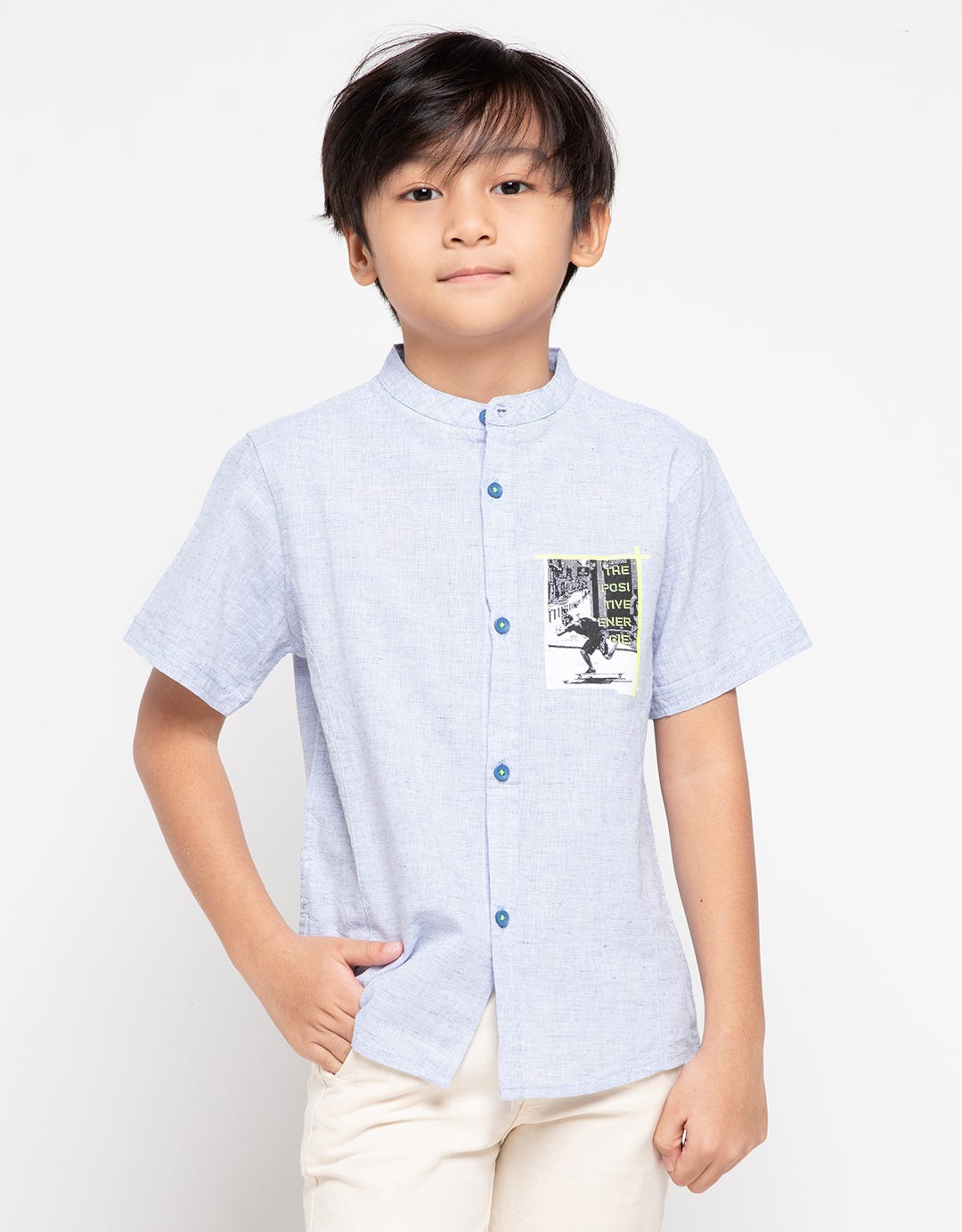 Jsp Boys Short Sleeve Shirt Positive Energie 03 (5-14 Years)