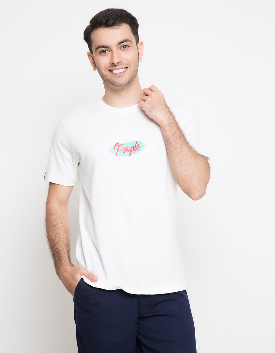 Peoples T-Shirt People Round Blue