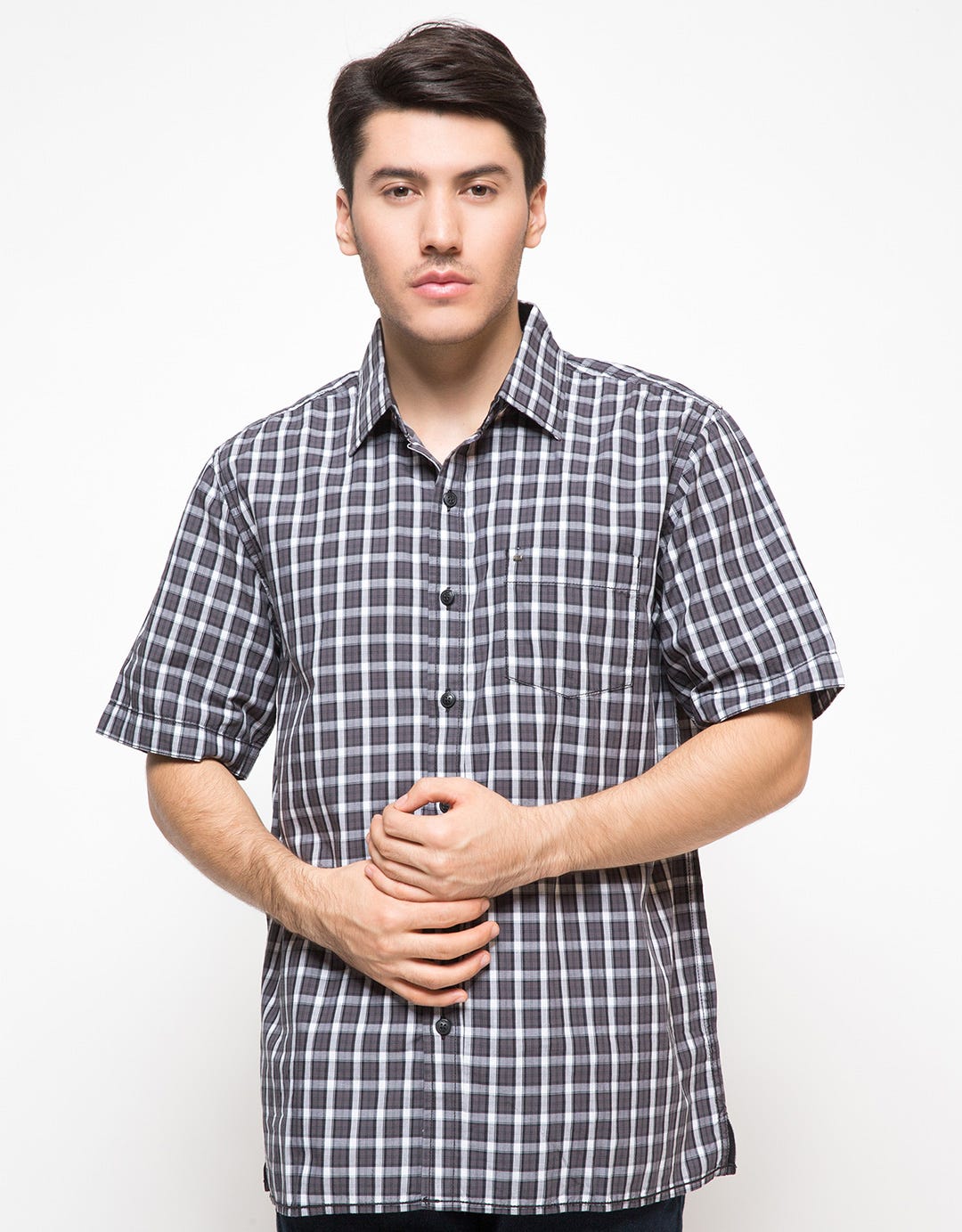 LGS Kemeja Lengan Pendek Print Mini Plaid
