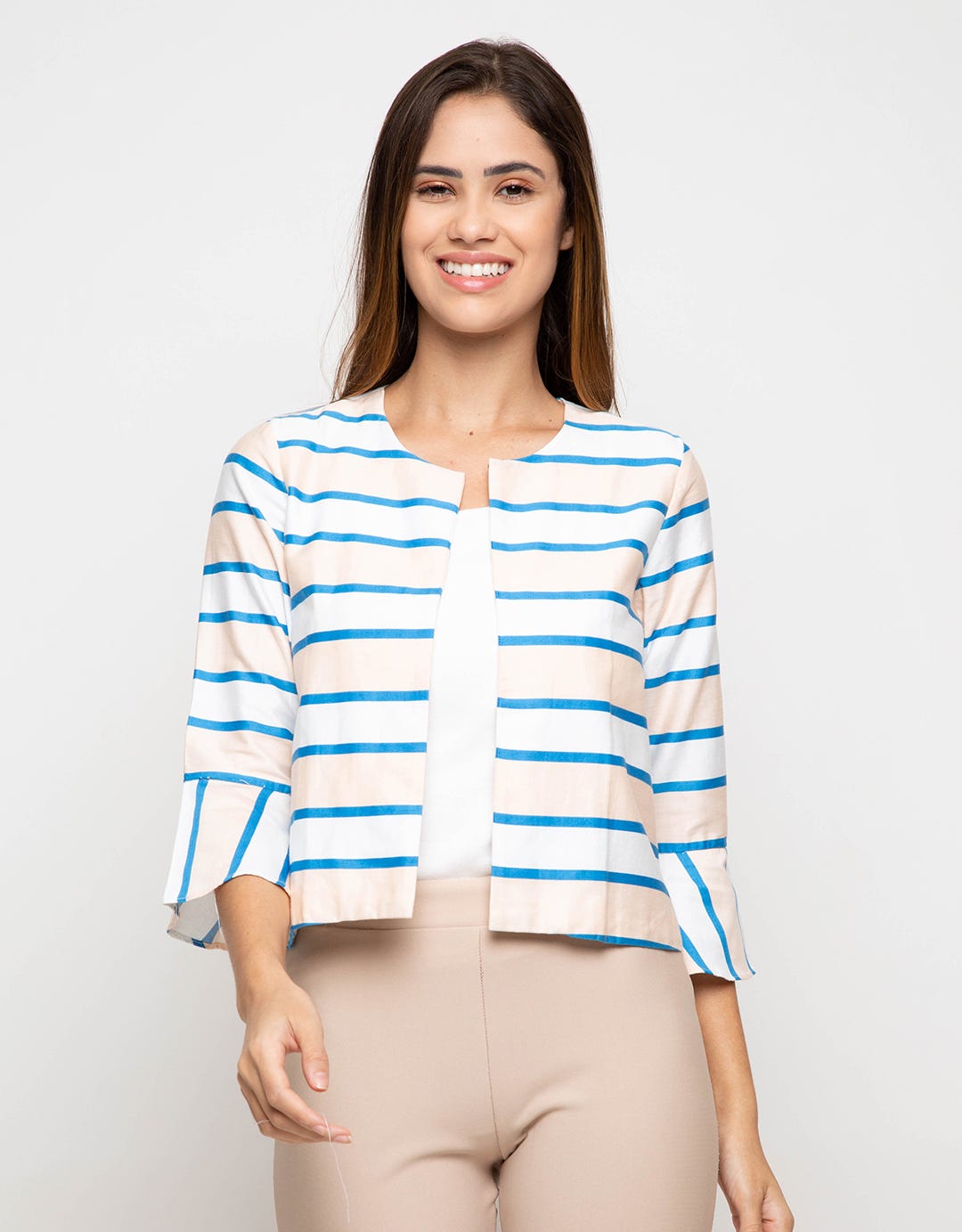 Minimal Crop Bell Sleeve Blazer V2 -Multi Colour
