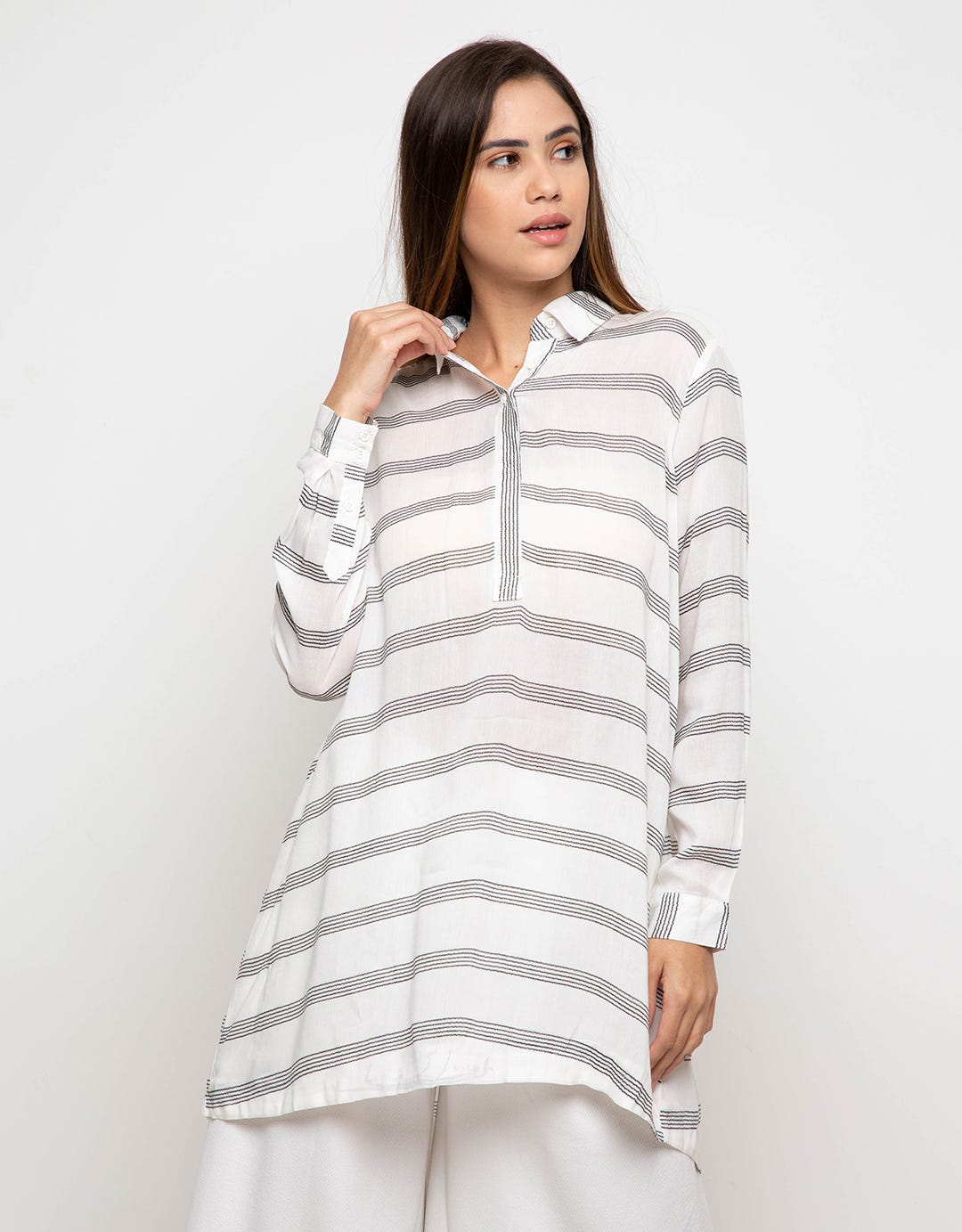 Minimal Striped Tunic Dress