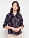 MKY CLOTHING Gold Button Stripe Blouse