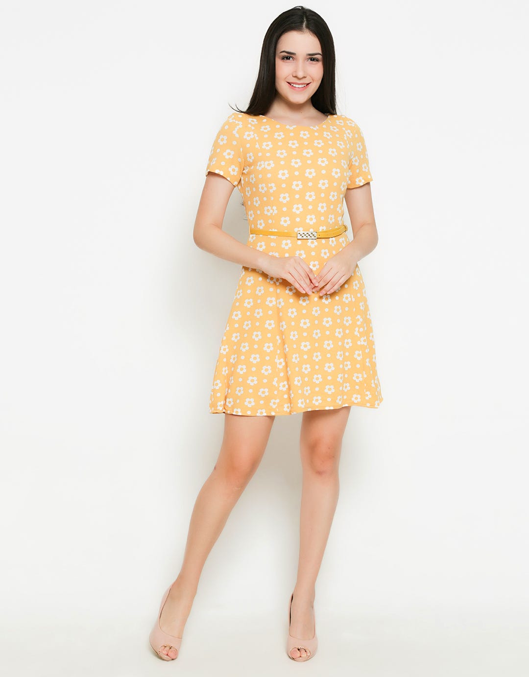 Novo Dress Flower Motif