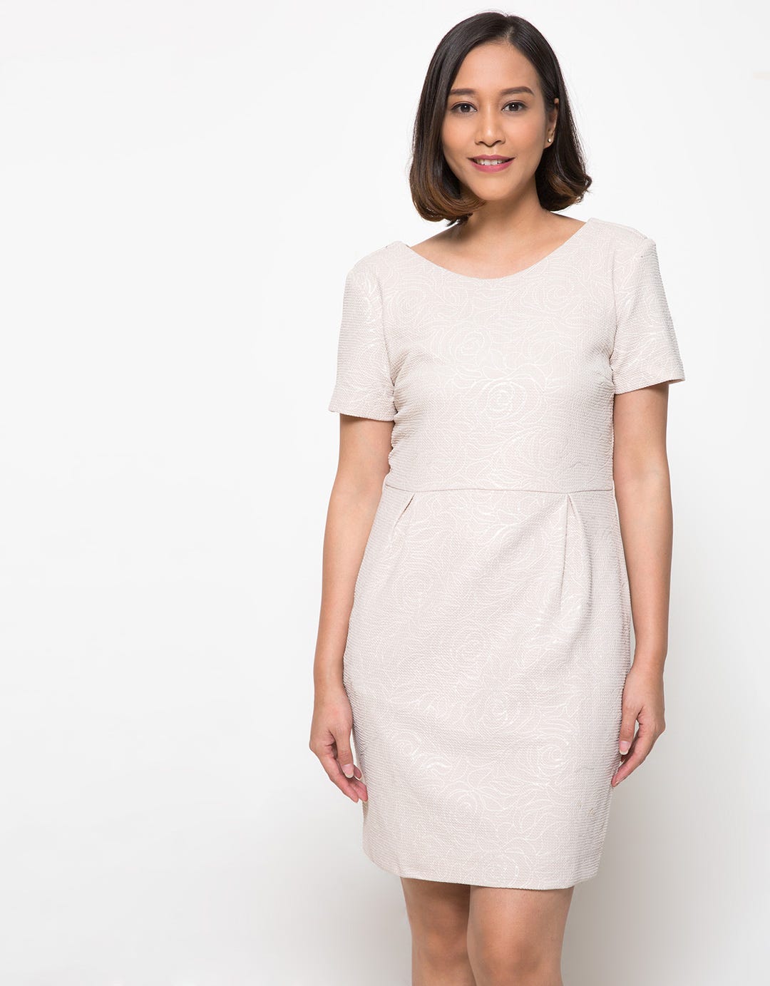 Novo Dress Wanita Rosette Pattern