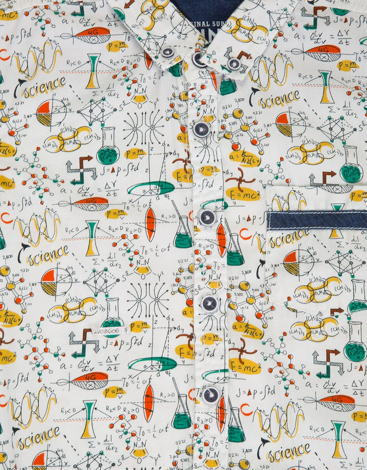 Pingu Kemeja Lengan Pendek Motif Rumus Matematika